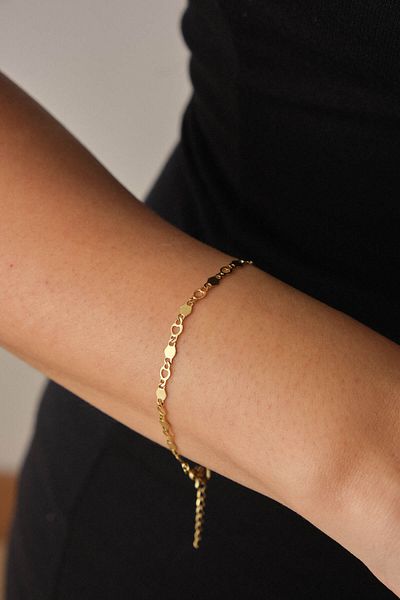 ESBAFLOR Steel Thin Sequin Bracelet Hex Chain Tarnish Free 17+4cm 3mm Suitable for Daily Use