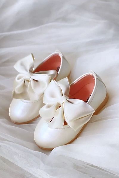 NS Little Balerina pentru fete-Bowknot-Ecru-Bej