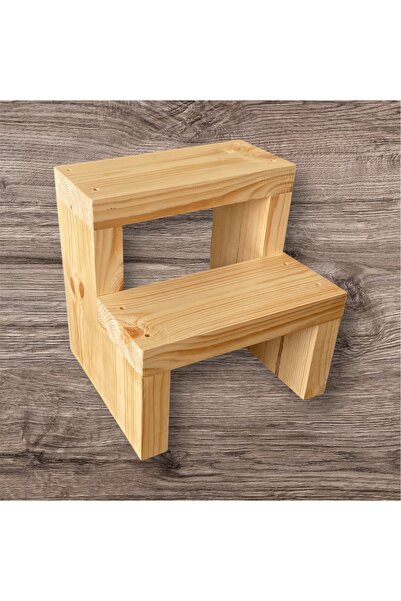 Turkuaz Ahşap Ahşap Iskandinav Merdiven Basamak Tabure