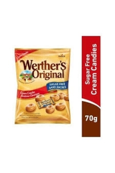 Werther's Original حلوى كريمية خالية من السكر بدون حلويات 70 جرام