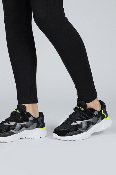 Jump 29189 Velcro Μαύρο - Γκρι Unisex Παιδικά Αθλητικά Παπούτσια Casual Sneakers