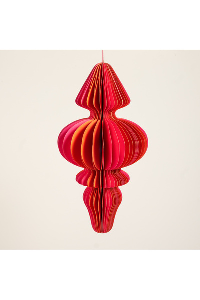 Zsa Zsa Zsu Naila Kağıt Yılbaşı Süsü Şekilli 40 Cm Fuşya/Turuncu