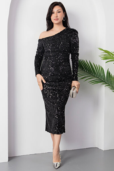 PULLIMM Φόρεμα με παγιέτες με βελούδο GRS3650