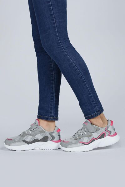 Jump 29189 Velcro Gray - Fuchsia Girl's Sneaker Casual Sneakers