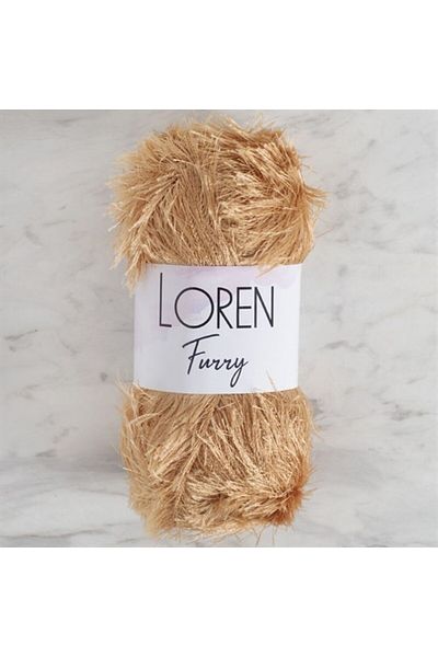 sylar Loren Furry Beige Hand Knitting Lanyard - Rf0054 - 34061