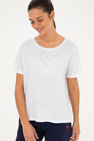 U.S. Polo Assn. Γυναικείο μπλουζάκι με λευκό λαιμόκοψη 50283780-VR038