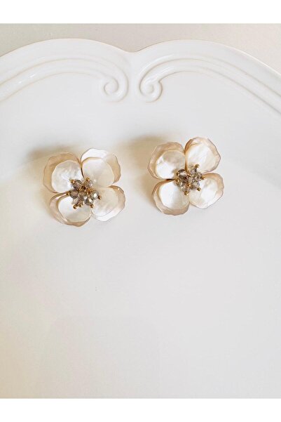 DEVİ fashion Natural Mother of Pearl Flower Earrings
