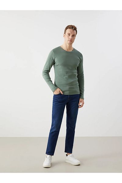 LC Waikiki Lcwaikiki Classic Crew Neck Long Sleeve Combed Cotton Mens T-Shirt