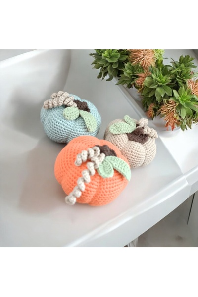 Ebrar Çeyiz Dekoratif bal kabağı 3lü amigurumi