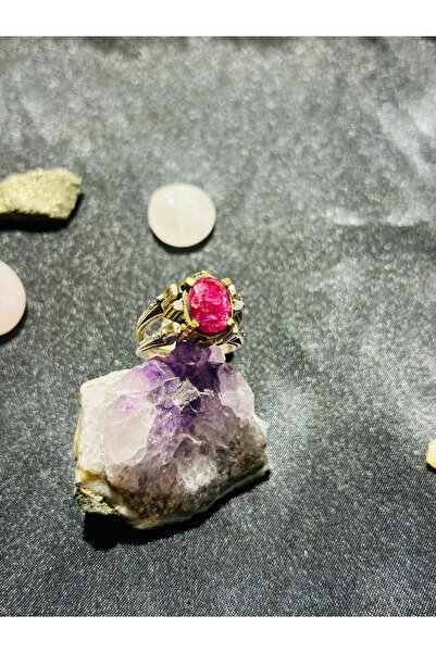 Luna Yakut ve Topaz Doğal Taşlı Çift Taraflı Gümüş Yüzük