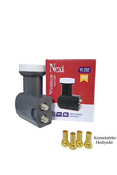 ANKTEK İkili 2 li Platinum Quad Lnb NextStar YE-202 + 4 Sarı F Konnektör (YEN...