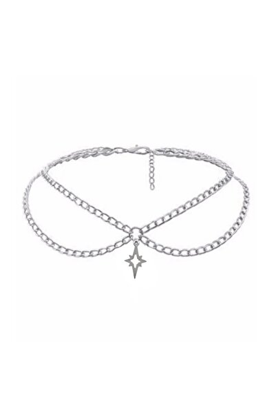 TakıConcept Kuzey Yıldızı Detaylı Zincirli Choker Kolye Kadın Kolye