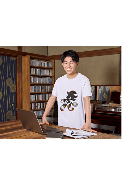 ALPŞAN TİCARET Μπλουζάκι Sonic Black and White - T-shirt για παιδιά και ενήλικες