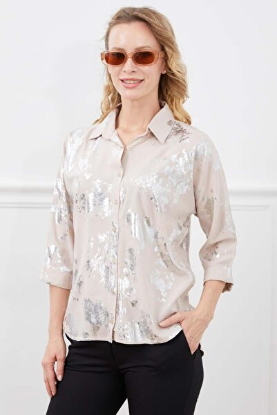 Butik Varak Desenli Gömlek