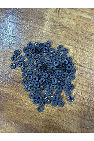 Gönülden Tasarım Crni Bambus drveni gumbi za nakit - 100 komada, 08 mm, perfo...