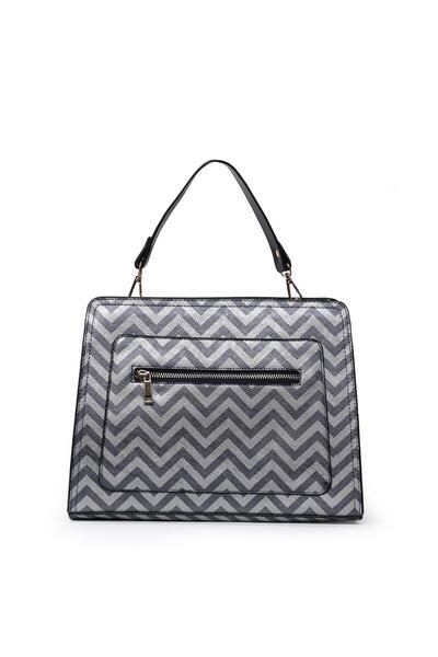 gio&mi Elanor El Ve Omuz Çantası Platin Zikzak