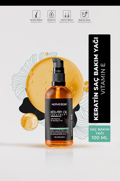 Native Base Keratin Oil for Burned and Excessive Damaged Hair 100 ml