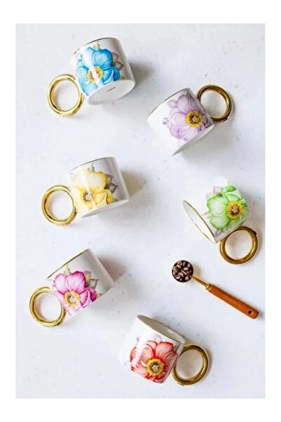 MİEN Mien MEN1D15 Flower Porselen Kupa 270 Cc 1 Adet