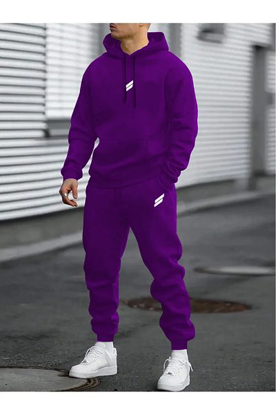 Elfa Tekstil Unisex Hooded Printed Oversize Tracksuit Set