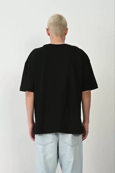 New Shine Μαύρο μπλουζάκι Unisex Oversize Crew Neck