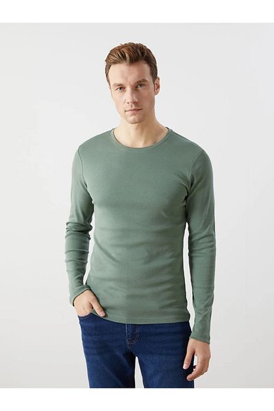 LC Waikiki Lcwaikiki Classic Crew Neck Long Sleeve Combed Cotton Mens T-Shirt