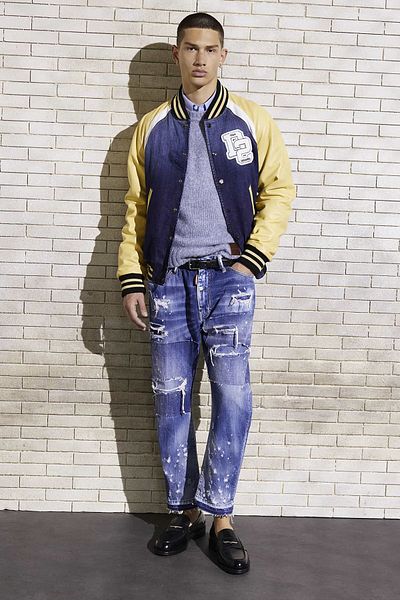 DSquared2 Men's Bomber Jacket - Stretch Cotton, College Collar, Regular Fit Jacket S74Am1451 S30664 470