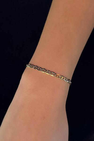 Fiyonk Kuyumculuk 14 Ayar Altın Sarı Renk Modern Kadın Bileklik - Şık Ve Zari...