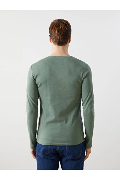 LC Waikiki Ανδρικό μακρυμάνικο χτενισμένο βαμβακερό μπλουζάκι LCWAIKIKI Classic Crew Neck