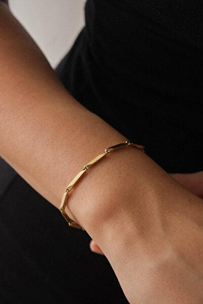 ESBAFLOR Çelik Küp Üçgen Zincir Bileklik Prizma Kararmaz 21cm 2mm Günlük Kull...