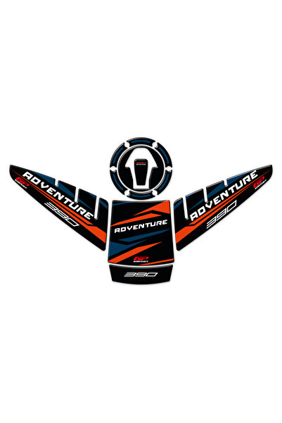 GP KOMPOZİT GP Kompozit KTM 390 Adventure 2020-2024 Uyumlu Tank Pad Seti Siya...