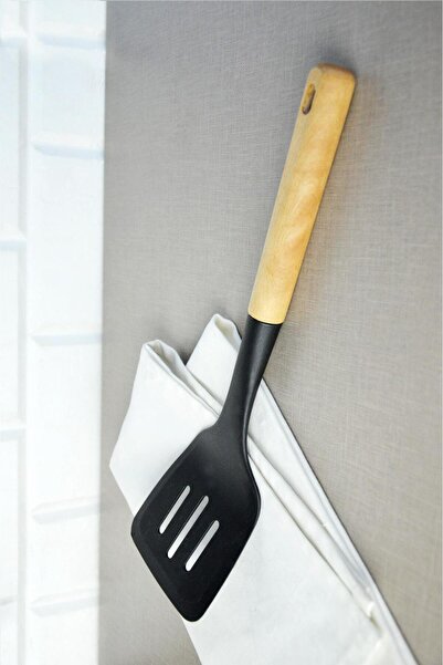 Nishev.com Evini Sev Silicone Perforated Spatula with Bamboo Handle