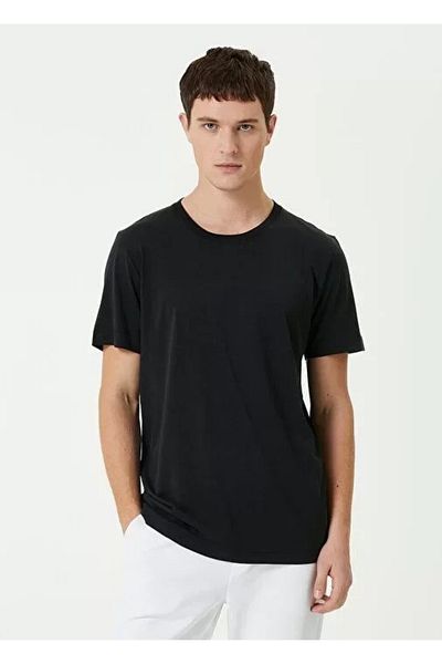 modaserdem Unisex Basic Crew Neck T-Shirt - Μαύρο