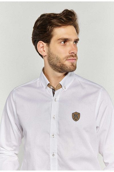 Campione Men's Italian Collar Collar Buttoned Henning Shirt 257709402