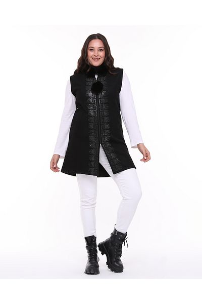 KARAMEŞE Showcase Women's Wedding Rhinestone Vest 925-3