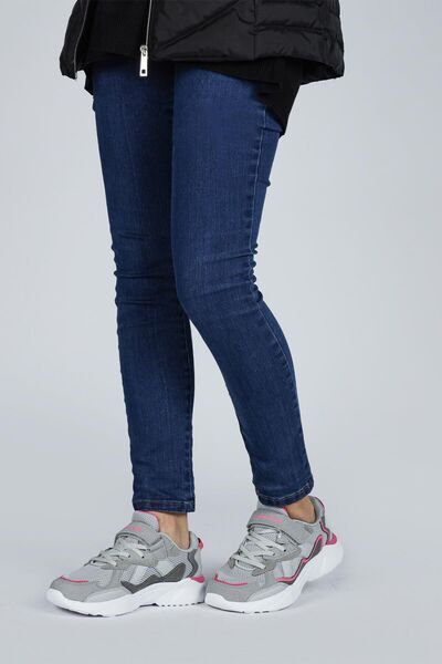 Jump 29189 Velcro Gray - Fuchsia Girl's Sneaker Casual Sneakers