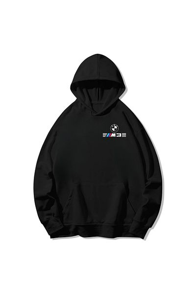 SVART WEAR Bmw M3 Blue Printed Oversize Premium Black Hoodie - X Wear