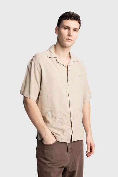 GIESTO Embroidered Linen Shirt
