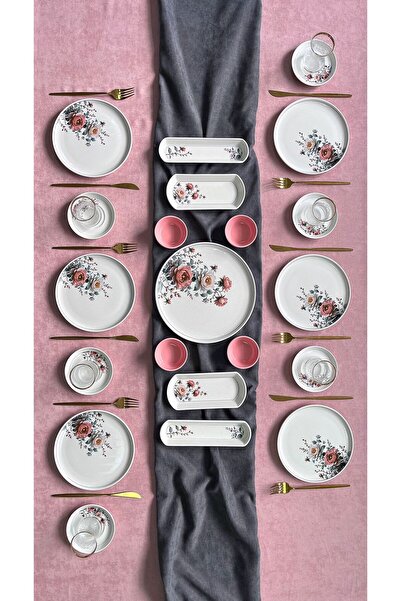 VENÜS HOME DECORATION Hasbahçe Model 6-Person 21 Piece Breakfast Set