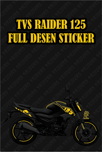 TRİDERS TVS Raider 125 Sticker Set  Full Sticker REFLEKTÖRLÜ SARI