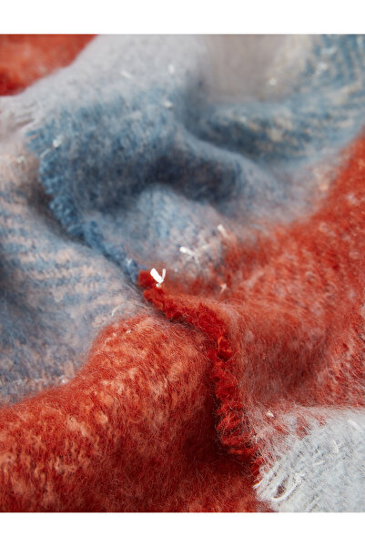 Koton Eșarfă lungă cu model în carouri - ciucuri multicolore