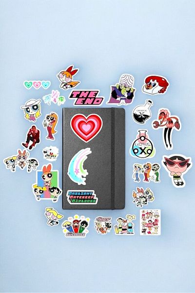 Major Selection Power Puff Girls Sticker Pack / αυτοκόλλητο για σημειωματάριο σημειωματάριο με σφαίρες αυτοκόλλητο για φορητό υπολογιστή