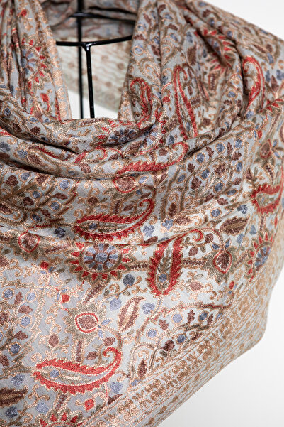 CASHMERE AND SİLK MAWLANA 85%Casmide 15% Silk Embroidered Shal