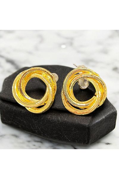 Store Rose Patterned Gold Color Stylish Earrings Stainless