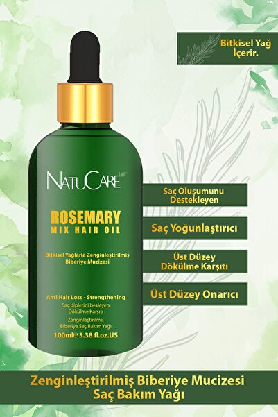 NatuCare Rosemary Oil Effective Against Hair Loss and Fast Growth 100ml