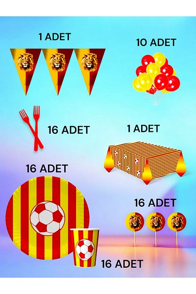 VibeHome Red Yellow Fan L Pack for 16 - Birthday Party & Fun Events