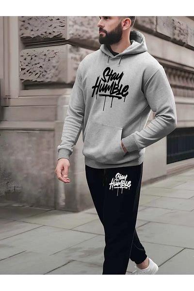 Guillermo Trend Printed Men's Hoodie & Sweatpants Set up to 7XL - Elegance & Comfort