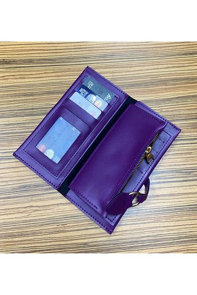 MENİSE Flower of Life Logo Purple Cornucopia Wallet & Accordion Credit Card Holder