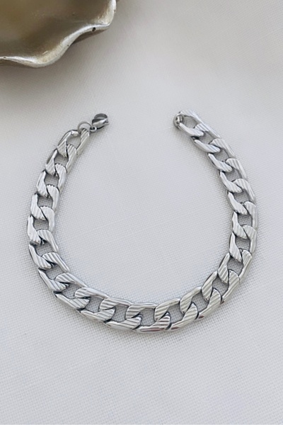 VNS Accessories سوار رجالي سميك من الفولاذ سعة 316 لتر (السمك: 1 سم)