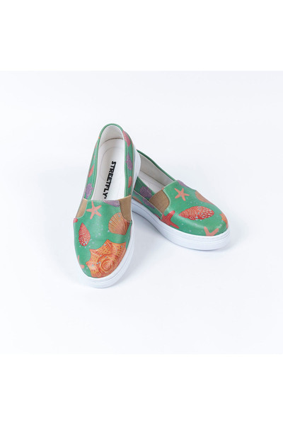 Streetfly حذاء رياضي نسائي بتصميم Seashells ملون مطبوع