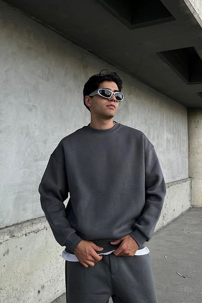 Moderk Men's Oversize Crew Neck Sweatshirt - 3 Thread
